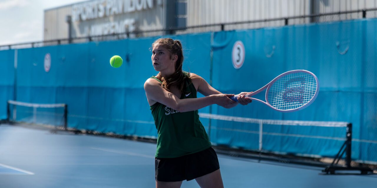 PHOTOS: Lawrence, Free State girls tennis in quad at Rock Chalk Park