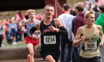 Lawrence’s Schwartz picks “best parts” of previous races to take 7th at state, positions himself near top of next year’s 6A returners; Garrett sings ‘bye-bye’ to high school XC career with her 38th-place finish in 1st, final state outing