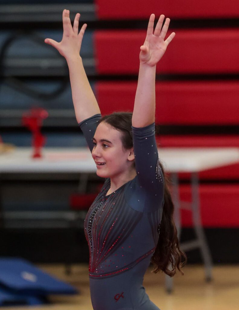 Lawrence, Free State FireLions Gymnastics at Sunflower League championship meet-104