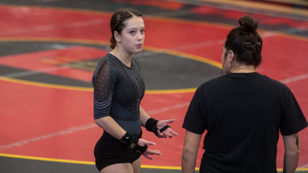 Lawrence, Free State FireLions Gymnastics at Sunflower League championship meet-116