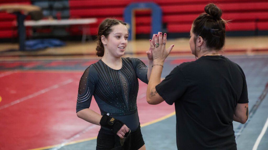 Lawrence, Free State FireLions Gymnastics at Sunflower League championship meet-123