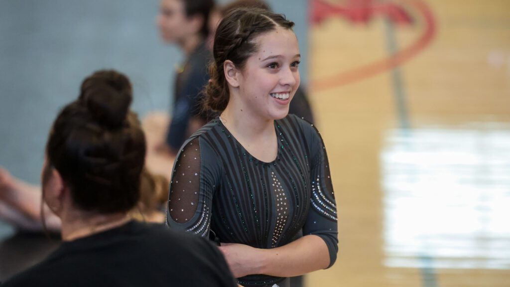 Lawrence, Free State FireLions Gymnastics at Sunflower League championship meet-125