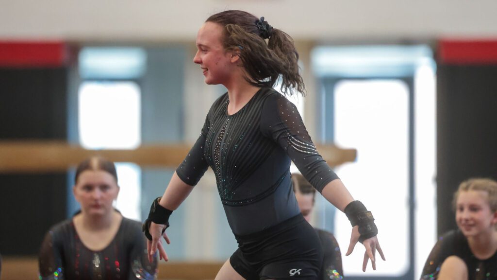 Lawrence, Free State FireLions Gymnastics at Sunflower League championship meet-127