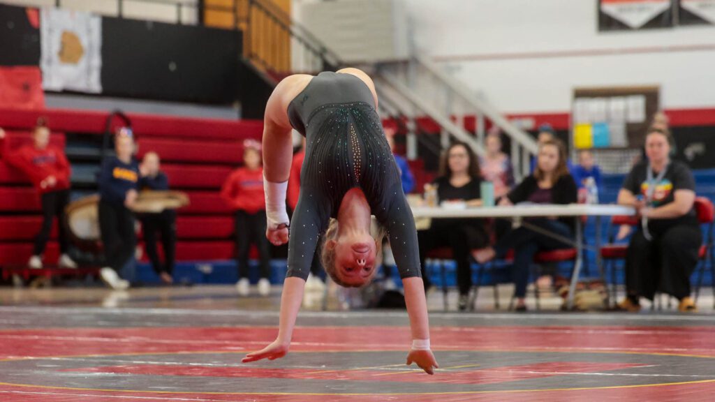 Lawrence, Free State FireLions Gymnastics at Sunflower League championship meet-144