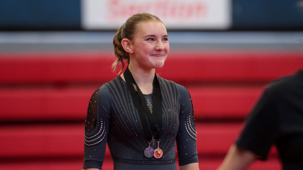 Lawrence, Free State FireLions Gymnastics at Sunflower League championship meet-172