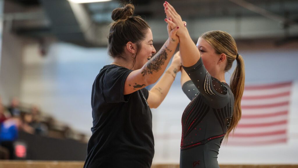 Lawrence, Free State FireLions Gymnastics at Sunflower League championship meet-34