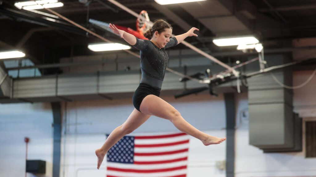 Lawrence, Free State FireLions Gymnastics at Sunflower League championship meet-42