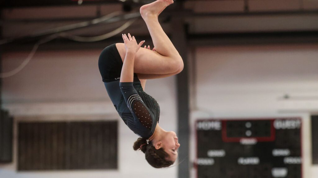 Lawrence, Free State FireLions Gymnastics at Sunflower League championship meet-45