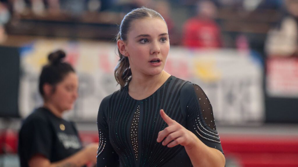 Lawrence, Free State FireLions Gymnastics at Sunflower League championship meet-48