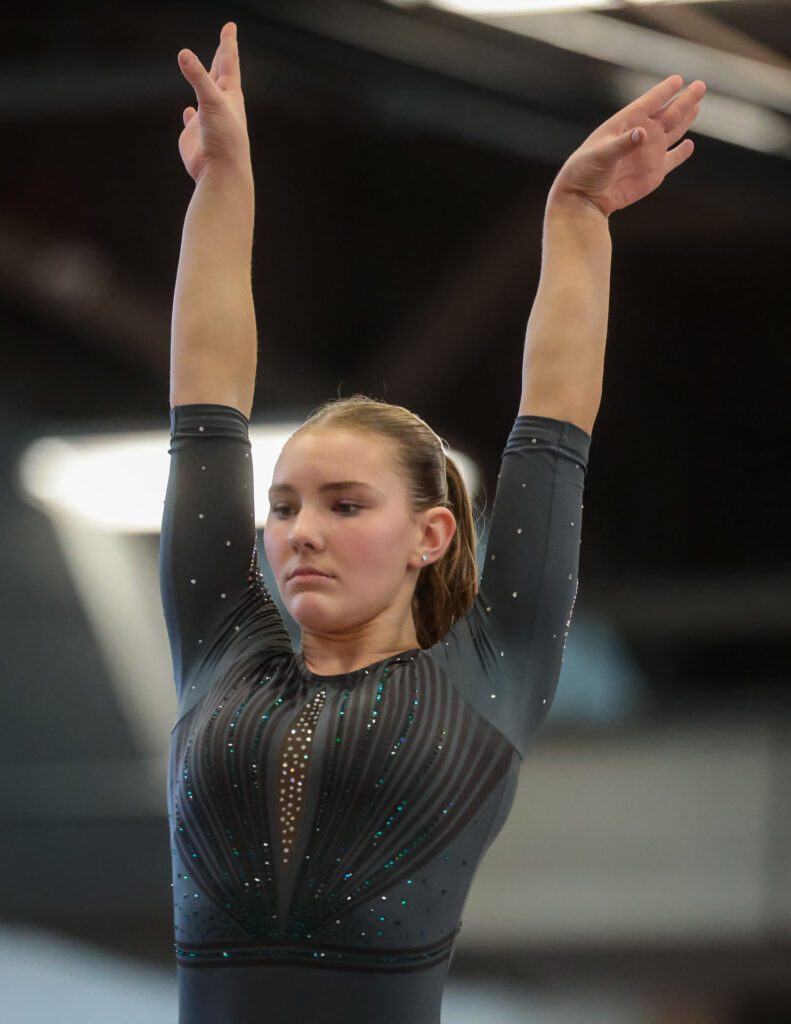 Lawrence, Free State FireLions Gymnastics at Sunflower League championship meet-57
