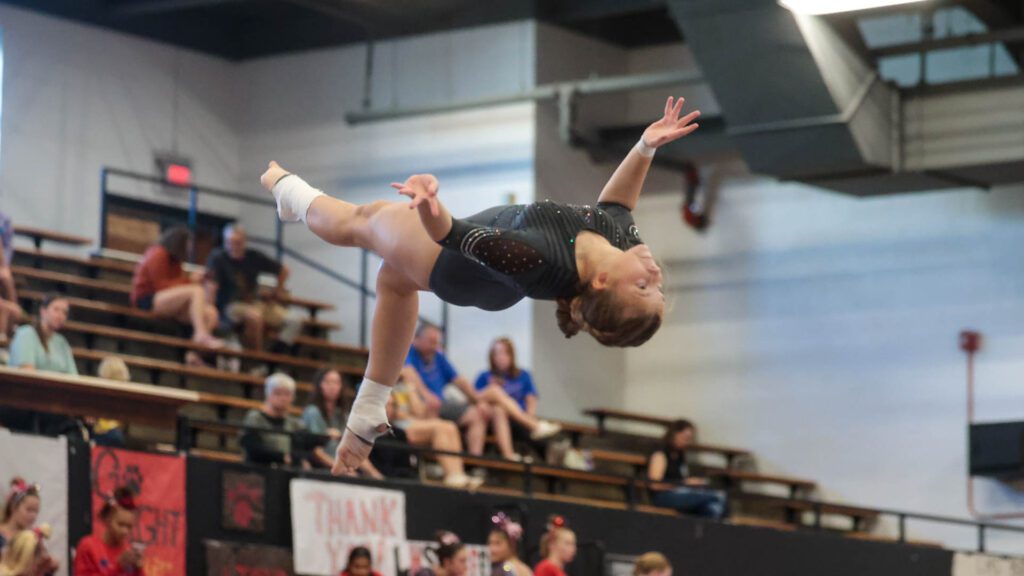 Lawrence, Free State FireLions Gymnastics at Sunflower League championship meet-68