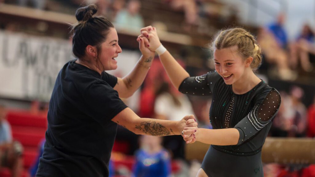 Lawrence, Free State FireLions Gymnastics at Sunflower League championship meet-74