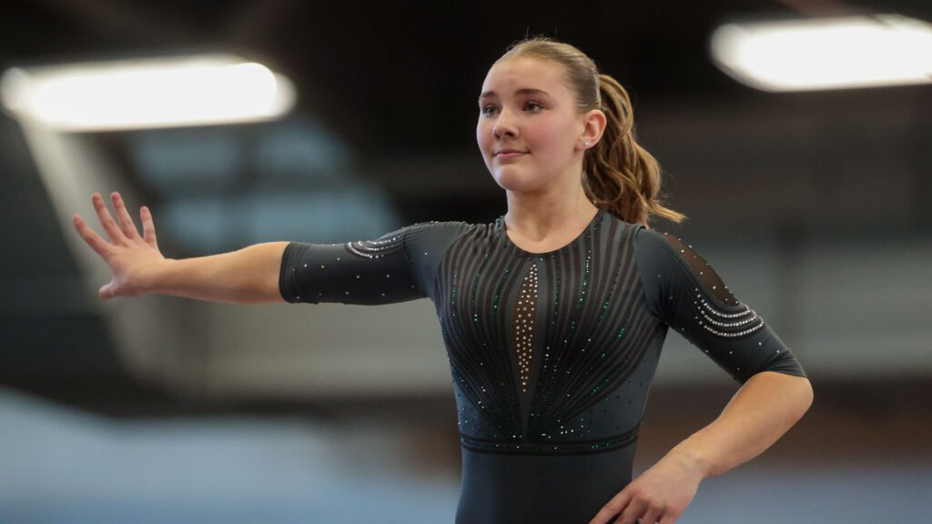 Lawrence, Free State FireLions Gymnastics at Sunflower League championship meet-84