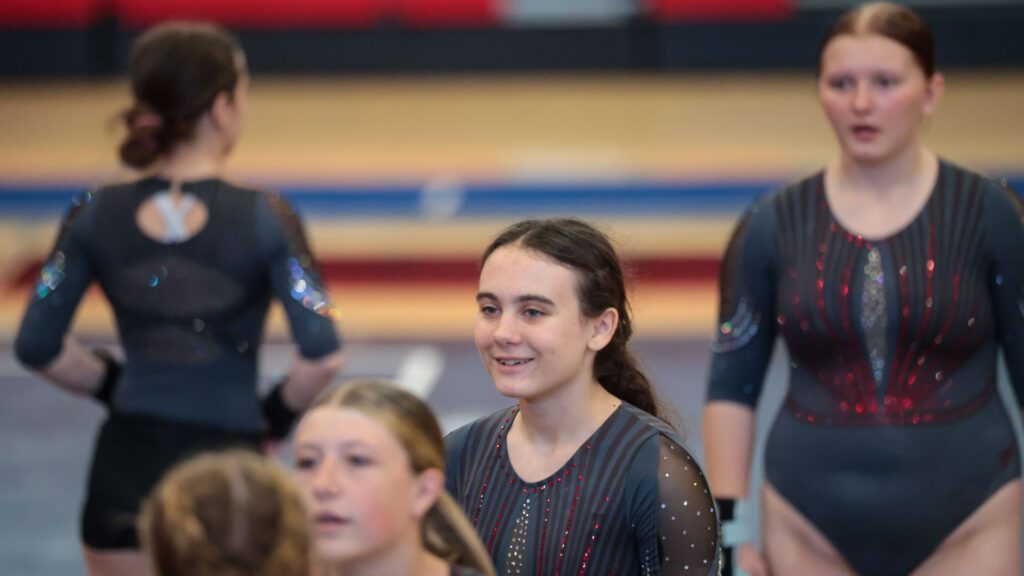 Lawrence, Free State FireLions Gymnastics at Sunflower League championship meet-91