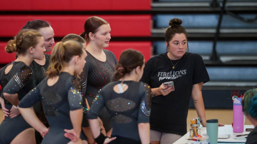 Lawrence, Free State FireLions Gymnastics at Sunflower League championship meet-95