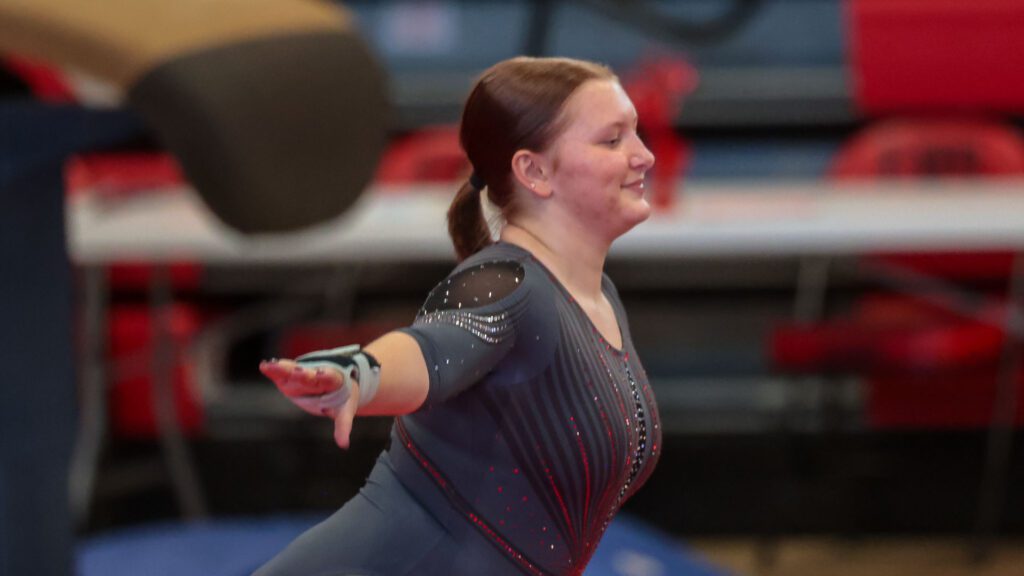 Lawrence, Free State FireLions Gymnastics at Sunflower League championship meet-98